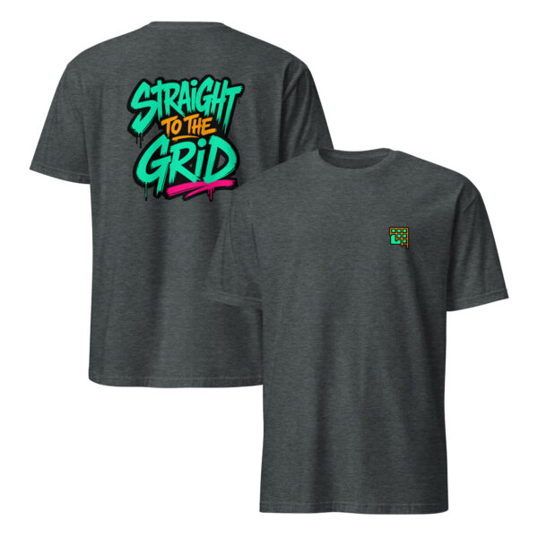 unisex-basic-softstyle-t-shirt-dark-heather-front-and-back-6a023bd1b1fc3.jpg STRAIGHT TO THE GRID graphic Tee (Back)